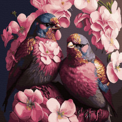 Painting by numbers, Pink birds, 40x50, Oh-art, ANG376