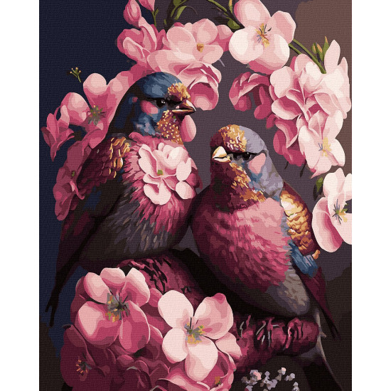 Painting by numbers, Pink birds, 40x50, Oh-art, ANG376
