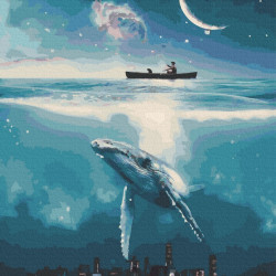 Painting by numbers, The whale over Atlantis, 40x50, Oh-art, GX41347