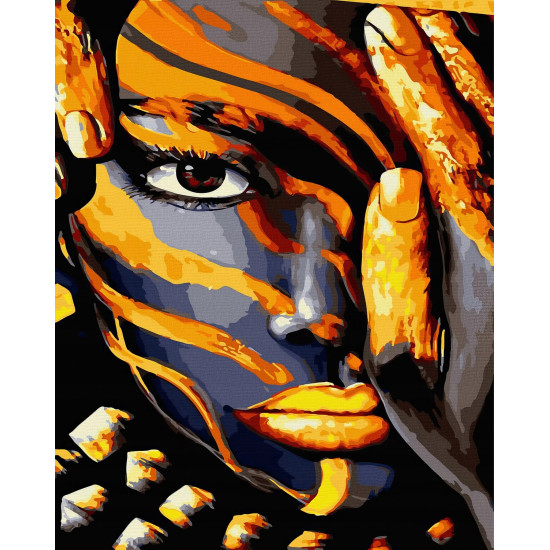 Painting by numbers, Tiger makeup, 40x50, Oh-art, JX1056