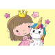 Painting by numbers, Princess with a Small Unicorn, 20x30, varvikas, MC1103e.