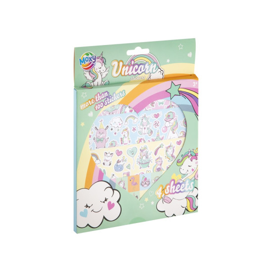 Stickers Unicorn, 17×17cm, 4 Sheets, Moxy, 100035