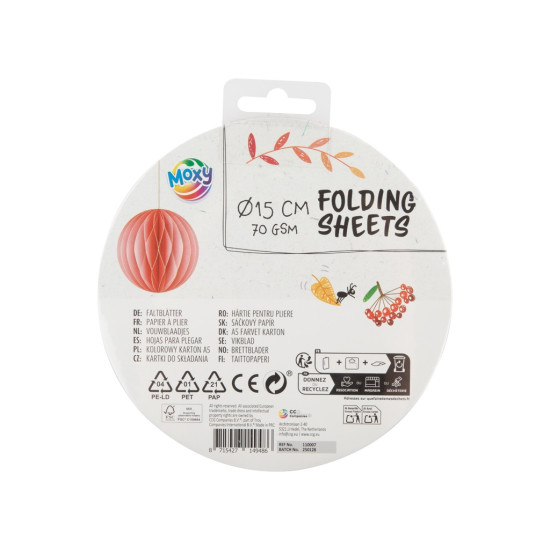 Folding Sheets Ø15cm, 100 Sheets, 70 gsm, Moxy, 110007