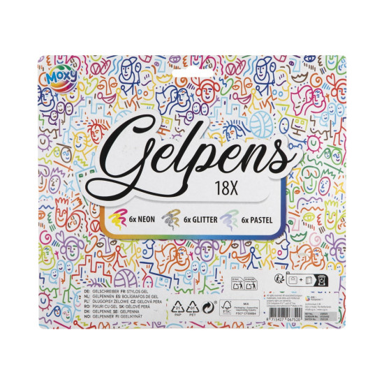 Gel Pens, 18 pcs, Moxy, 150025