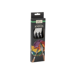 3 Painters Palette Knives In Window Box Eurolock, Nassau, AR0981/GE