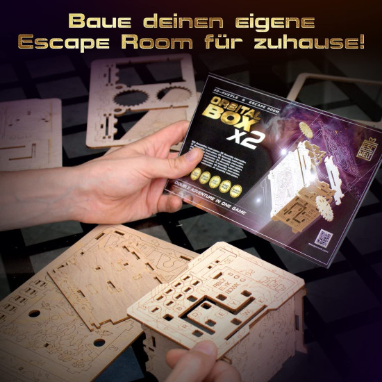 3D miklu spele, Orbitālā kaste 3D koka puzle, escapewelt, Orbital Box 3D Holzpuzzle