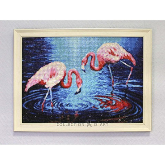 Dimanta mozaīka, Flamingi uz ezera, collectiondart, DE3442