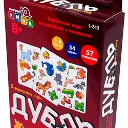Kāršu spēle Dubults Dzīvnieki (8+, krievu val.), PlayLand, L-243