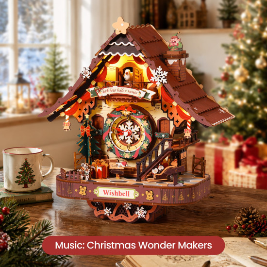 Koka 3D puzle, Christmas Cuckoo Clock, robotime, LCB01