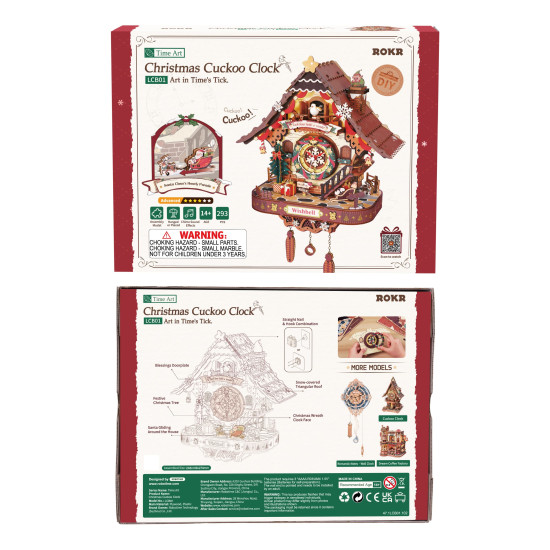 Koka 3D puzle, Christmas Cuckoo Clock, robotime, LCB01