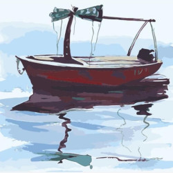Glezna pēc numuriem, Laiva mierīgos ūdeņos, 40x50, varvikas, MG2080e