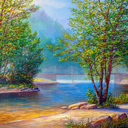 Tapymas pagal numerius, Ežero kraštovaizdis, 40x50, varvikas, MG2151e