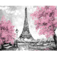 Glezna pēc numuriem, Eifeļa tornis ziedos, 40x50, varvikas, MG2166e