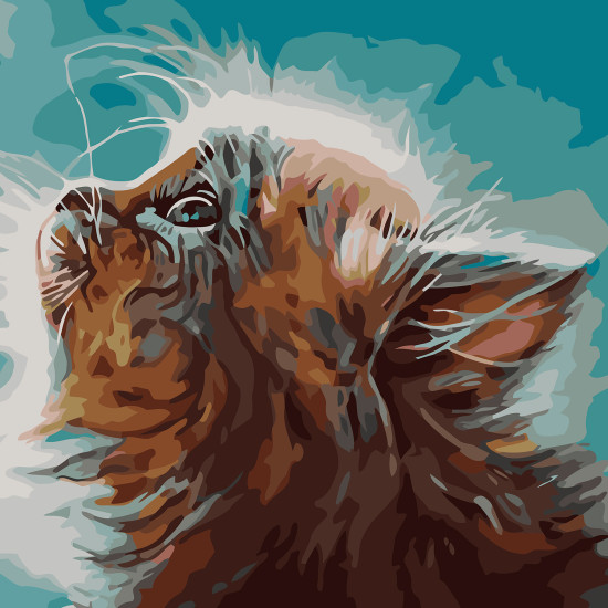 Алмазная живопись, Котёнок во сне, 40x50, varvikas, LG010e