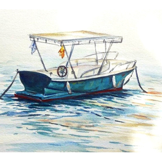 
Dimanta mozaīka, Vientuļā Laiva, 40x50, varvikas, LG084e
