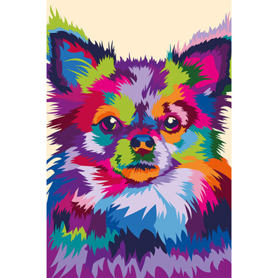 Tapymas pagal numerius, Per čihuahua akis, 20x30, varvikas, MC1115e