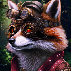 Dimanta mozaīka, Steampunk jenots, 40x50