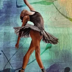 Glezna pēc numuriem, Graciozā balerīna, 30x40, varvikas, ME1158e