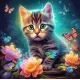 Wooden puzzle, Pretty cat, 300, varvikas, PW030e