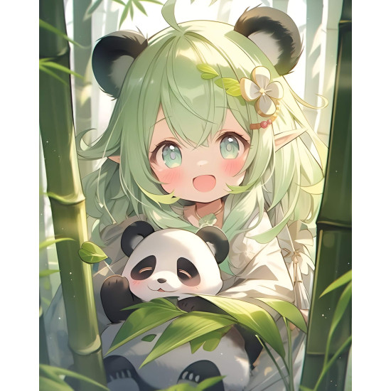 Tapymas pagal numerius, Mergina su panda, 40x50, varvikas, MG2488e