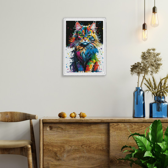 Deimantinė mozaika, Ryškus Meino meškėnas, 30x40, varvikas, LE156e