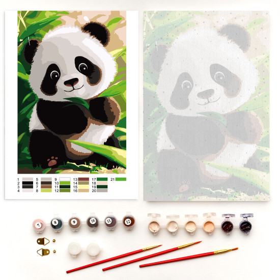 Glezna pēc numuriem, Mīļa panda’, 40x50, varvikas, MC1144e