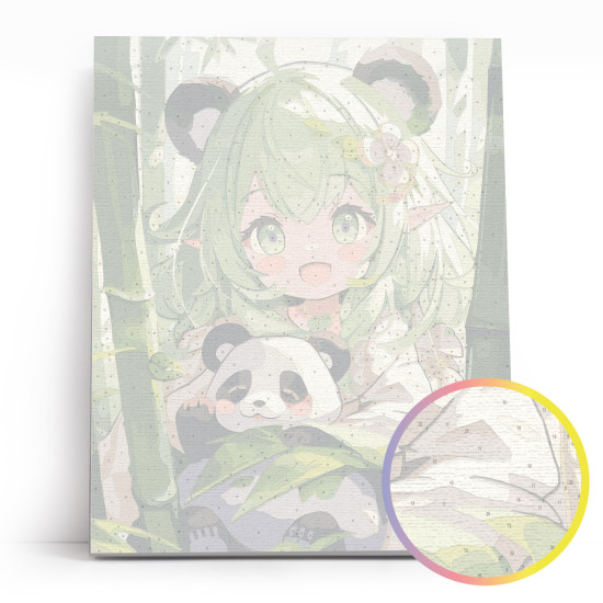 Tapymas pagal numerius, Mergina su panda, 40x50, varvikas, MG2488e