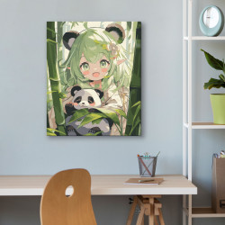 Tapymas pagal numerius, Mergina su panda, 40x50, varvikas, MG2488e
