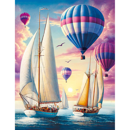 Dimanta mozaīka 50x65 cm, Rītausmas ceļotāji, varvikas, LMC295e