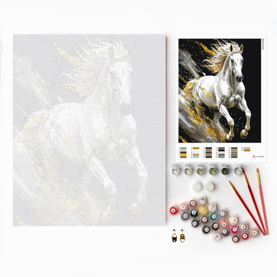 Glezna pēc numuriem 40x50 cm, Baltais Ķēve, varvikas, MG2527e