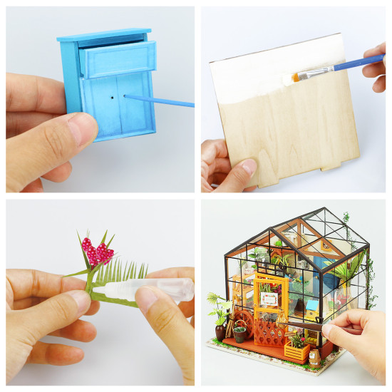 3D Miniatuurne nukumaja, Cathy lillemaja, robotime, DG104
