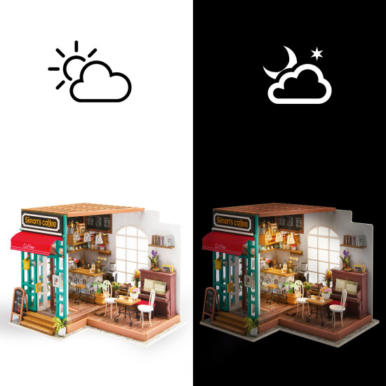 3D Miniature house kit, Simon’s Coffee, robotime, DG109
