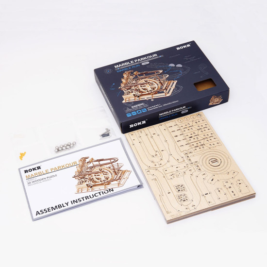Деревянный 3D пазл, Мраморный паркур, 254 дет., robotime, LG501