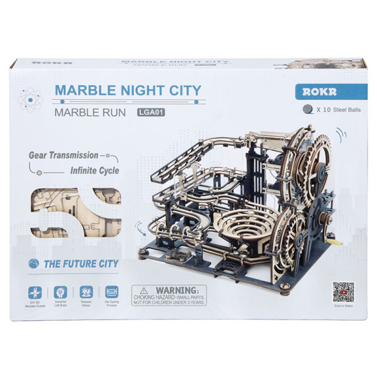 3D koka puzle, Marmora nakts pilsēta, 294 gab, robotime, LGA01