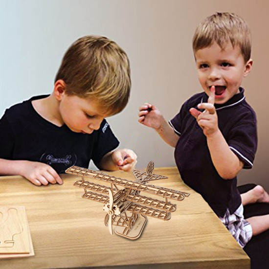 3D koka puzle, Divplāksnis, 145 gab, robotime, TG301