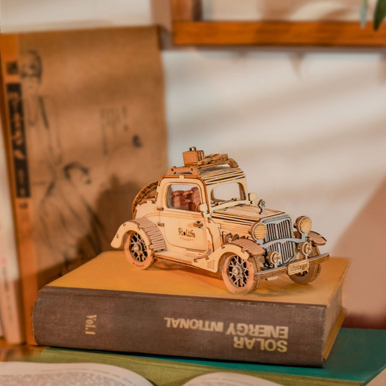3D koka puzle, Vintage Auto, 164 gab, robotime, TG504