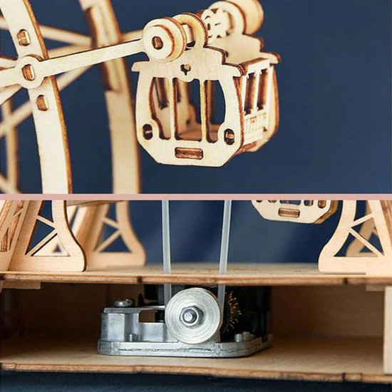 3D koka puzle, DIY Mūzikas kaste–Ferris Wheel, 232 gab, robotime, TGN01