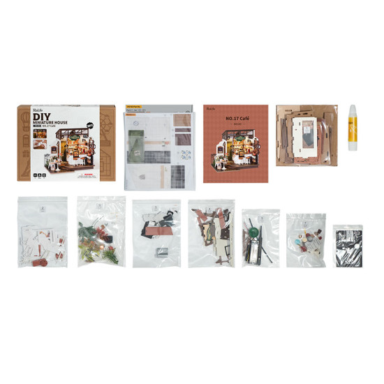 3D Miniature house kit, No.17 Café, robotime, DG162