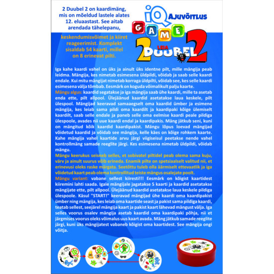 Korttipeli Kaksinkertainen 2.0 (12+, viroksi), PlayLand, L-224EE