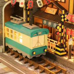 3D Miniatūra māja, Japānas Stila Sakura Brīvdienu Diy Grāmatu Nook, Hongda, DMH-M2211