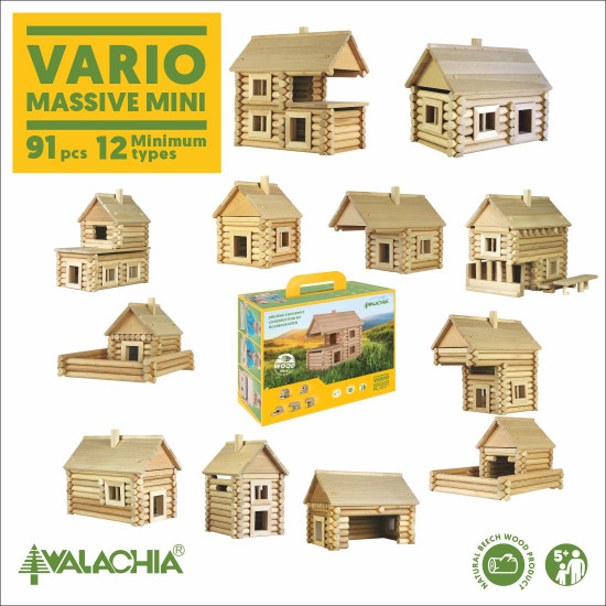 Деревянный конструктор, Варио массив мини 91 дет., walachia, W31