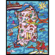 Colorvelvet, Mažas paveiksliukas A4 su flomasteriais, Sardinija, SMALL S1F
