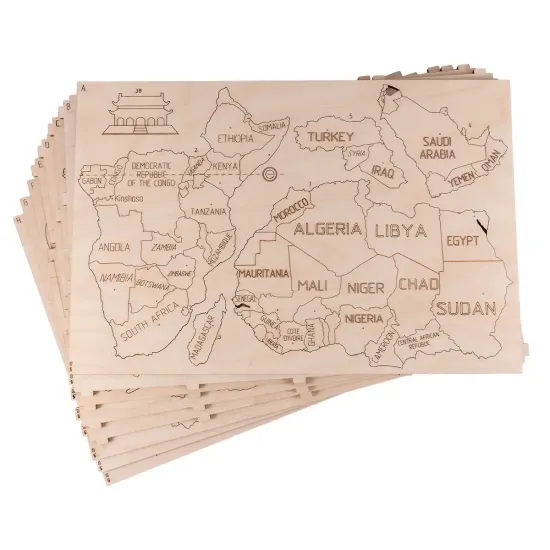 Koka pasaules karte, 80x120, woodencity, WM503