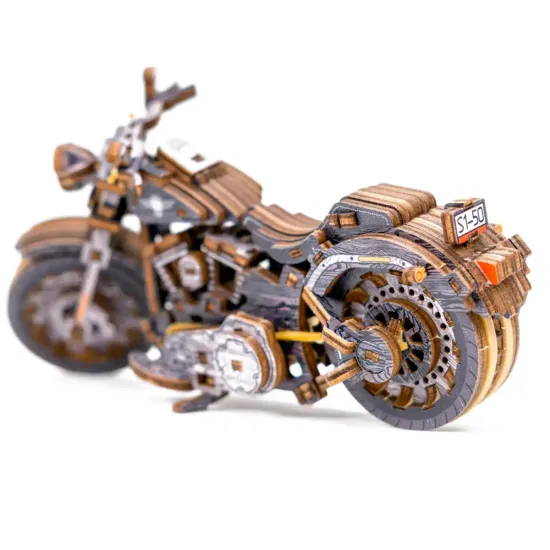 3D medinis galvosūkis, Kruizinis V-Twin riboto leidimo, 168 dalių, woodencity, LE-002