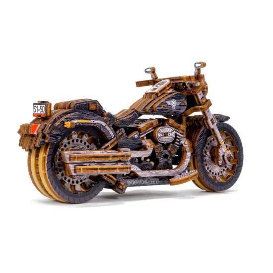 3D medinis galvosūkis, Kruizinis V-Twin riboto leidimo, 168 dalių, woodencity, LE-002