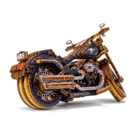 3D medinis galvosūkis, Kruizinis V-Twin riboto leidimo, 168 dalių, woodencity, LE-002