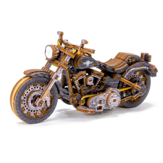 3D medinis galvosūkis, Kruizinis V-Twin riboto leidimo, 168 dalių, woodencity, LE-002