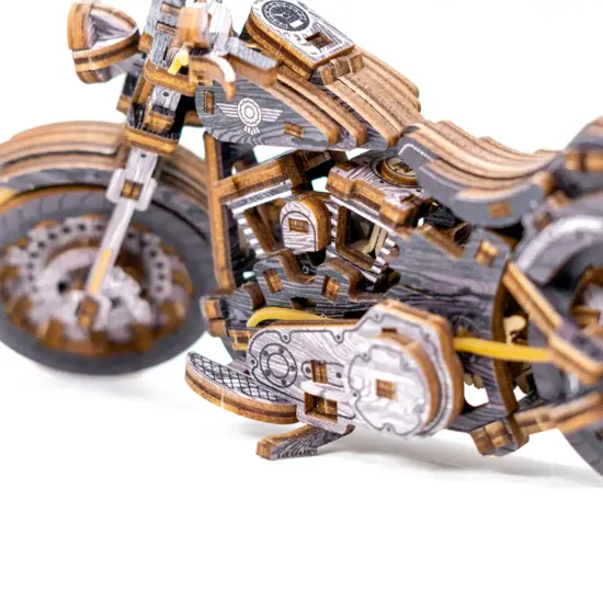 3D medinis galvosūkis, Kruizinis V-Twin riboto leidimo, 168 dalių, woodencity, LE-002