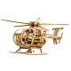 3D Wooden Puzzle, Helicopter, 194 pcs, woodencity, WR344