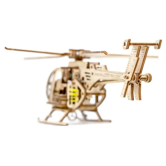 3D Wooden Puzzle, Helicopter, 194 pcs, woodencity, WR344